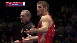 12 FS  79 kg M RAMAZANOV RUS v J HASANOV AZE [upl. by Egduj]