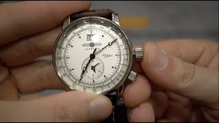 4k review of my 8 years old Zeppelin 76401 GMT dual time quartz watch [upl. by Koal]