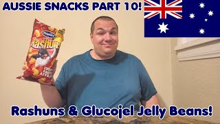 Tasting Australian Snacks Part 10  Rashuns amp Glucojel Jelly Beans [upl. by Mcgee174]