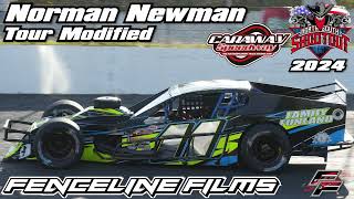 Norman Newman Tour Modified Caraway Speedway North South Shootout 2024 [upl. by Larue365]