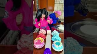 Pink food vs blue food ice cream challenge Shorts [upl. by Enilekcaj879]