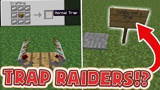 THE BEST TRAPS IN MINECRAFT SECURITY MODDED CHALLENGE  Minecraft Mod Minigame TRAP RAIDERS [upl. by Nolyarg]