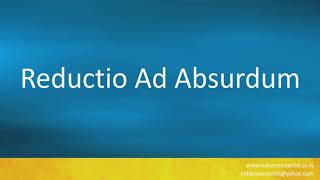 How to pronounce quotReductio Ad Absurdumquot Latin and English [upl. by Reinhardt]