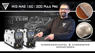 STAHLWERK Baggerschaufel amp Karosserie schweißen mit den MIG MAG 160200 Puls Pro Schweißgeräten [upl. by Alleunam780]