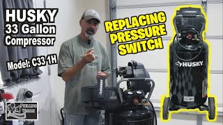 How To Replace Pressure Switch  Husky 33 Gallon Compressor Phillips Vision Episode  122 [upl. by Nnayllas]