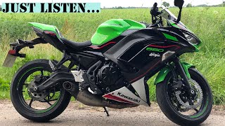 Kawasaki Ninja 650 Akrapovic Exhaust Sound [upl. by Sidney574]