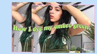 HOW I DYE MY HAIR GREEN  FOR DARK HAIR [upl. by Petrina]