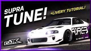 MK4 Supra  PROVDS Tune amp Livery Tutorial Car X Drift Racing Wanderer  Ultimate Setup [upl. by Amy]