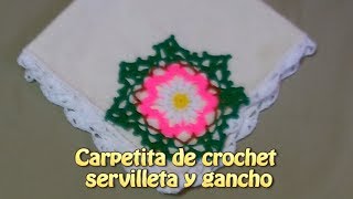 Carpetita de crochet servilleta y gancho Creaciones y manualidades angeles [upl. by Grayson758]