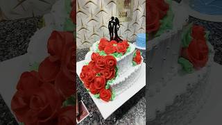 Double layer heart shape cakeengagement cakering ceremony cakereels cake shorts shortvideo [upl. by Walcott900]