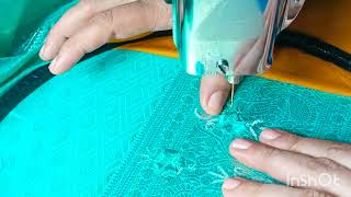 Ralson Zigzag machine embroidery design making video Blouse sleeves design [upl. by Beryle910]