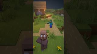 Zombie vs Villager in Minecraft minecraft animation shorts gaming minecraftmemes [upl. by Llenroc]