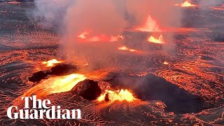 Hawaiis Kilauea volcano spectacularly erupts after threemonth slumber [upl. by Nuavahs626]