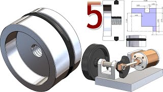 5Project 42 Horizontal Wobbler Steam Kit  SolidWorks Tutorial  piston head with sealing [upl. by Steffy]