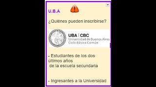 CBC UBA 2024 Fechas de inscripción [upl. by Anos780]