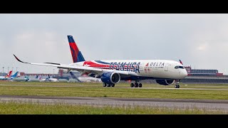 AIRBUS A350 XWB DELTA AIRLINES quotTEAM USAquot  Planespotting Delivery Flight LFBO [upl. by Enois]