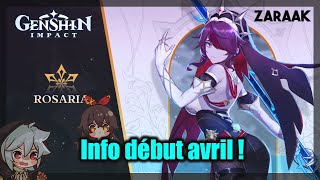 TRAILER ROSARIA RESET DU SHOP amp NEW EVENT  LES INFOS DE DEBUT AVRIL  GENSHIN IMPACT [upl. by Aggarwal]