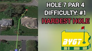 Hole 7 Par 4 HARDEST HOLE  2024 Backyard Masters  BYGT BackYard Golf Tour [upl. by Llekcm]