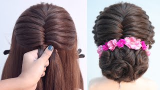 heirloom bun hairstyle for bridal  wedding hairstyle  trendy juda hairstyle  easy hairstyle [upl. by Bellamy]