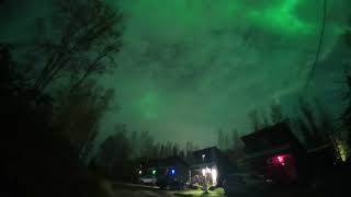 Magnificent Aurora display at our Alaskan northern lights cabins in North Pole [upl. by Odlanyar]