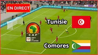 Tunisie vs Comores en direct Éliminatoires Coupe dAfrique Simulation de football Gameplay PC [upl. by Sudnak]