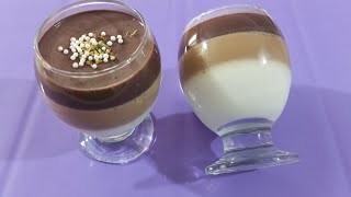 LAYERED PANNA COTTA RECIPE  CHOCOLATE amp COFFEE amp VANILLA PANNA COTTA  VERY YUMMY [upl. by Everrs837]