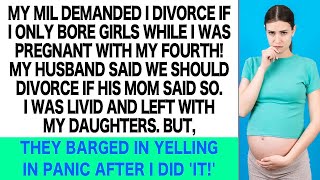 My MIL and husband Demanded a Divorce If I Only Had Girls But My Moms Words Left Them Ashamed [upl. by Rochette]