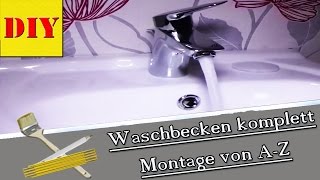 ⏩ Waschbecken mit Siphon installierenmontieren von Ingo  Der Heimwerker [upl. by Jillane506]