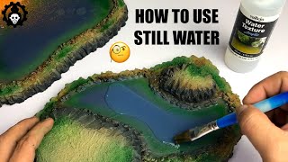 HOW To Use The STILL Water Texture and BASIC Terrain Painting  Vallejo Colors  2021 [upl. by Aicertap]