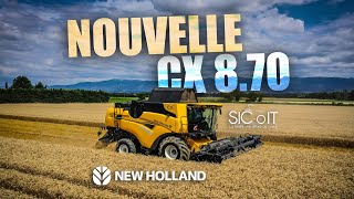 NOUVELLE MoissonneuseBatteuse CX 870 NewHolland chez ETA AVENANT avec SICOIT [upl. by Nageam]