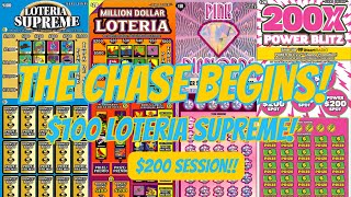 BEGINNING OUR CHASE ON LOTERIA SUPREME 💵  NEW 200X Power Blitz 💰 Law Of Scracth [upl. by Alliscirp328]