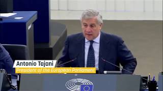 Risus abundat in ore stultorum gener 2019 Farage vs Tajani [upl. by Annej]