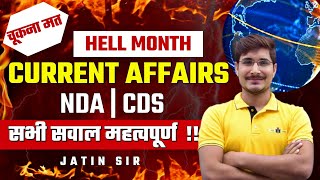 Important Current Affairs For NDA  NDA 1 2024  Hell Month  Jatin sir [upl. by Leryt]