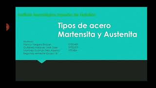 Tipos de acero martensita y austenita [upl. by Nuzzi]