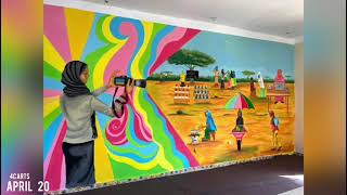 Go big or Go home  Farshaxan sawir gacmeed  Mural painting [upl. by Labannah]