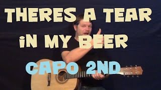 Theres A Tear In My Beer Hank Williams Easy Strum Guitar Lesson How to Play Tutorial [upl. by Bartholomew176]