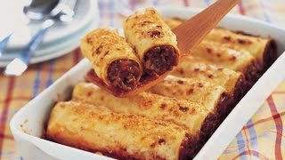 Recette Cannelloni، كانيلوني باللحمة المفرومة  Cannelloni recipeمكرونة بالبيشاميل [upl. by Wenn]