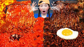 불닭 🔥 팽이버섯 짜장 amp 불닭볶음면 먹방 ft새우 🦐 Buldak Fire Enokimushrooms Jjajang Ramen Mukbang ASMR Ssoyoung [upl. by Ataner]