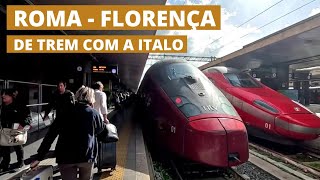 Trem de alta velocidade  Roma  Florença com a ITALO na classe PRIMA  GUIA DE VIAGEM [upl. by Enneirda]