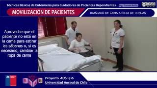 MOVILIZACION DE PACIENTES  Traslado de cama a silla de ruedas [upl. by Sair]