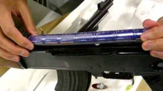 HitGunscom  Airsoft Battery Installation  JG AK47 Sniper Rifle  Stick Battery [upl. by Llij967]