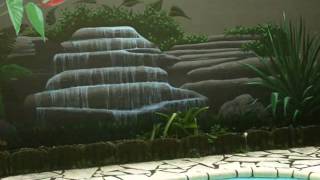 fresque murale rochers cascade et plantes [upl. by Oflodur]