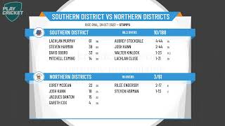 SACA Premier Cricket  Jolly Family Cup  Round 1  Southern District v Northern Districts  Day 1 [upl. by Wicks]