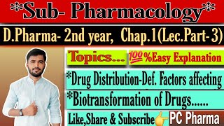 quotSubPharmacology Dpharma 2nd Yearquot Part 3 video lecture quotGeneral Pharmacologyquot PCPharma9651 [upl. by Ilahsiav509]