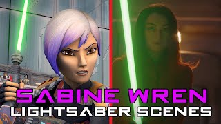 Sabine Wren All Lightsaber Scenes REBELS FOD AHSOKA [upl. by Lengel]