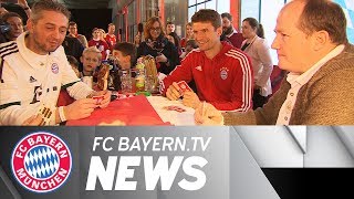 Fan club visits for Thomas Müller and all the Bayern stars [upl. by Kenzie]