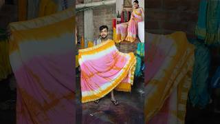 Only ₹550 saree tie dye handmade linensilk sareewithprice handmade craft malyalam [upl. by Aitnahs]