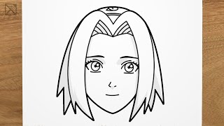 How to draw SAKURA HARUNO Naruto step by step EASY [upl. by Madeline]