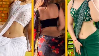 Ultra Low Waist Saree Navel Show  Saree Fashion Week  Saree Navel Show saree [upl. by Gaudette303]