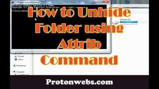 How to Unhide Folder using Attrib Command [upl. by Danelle]